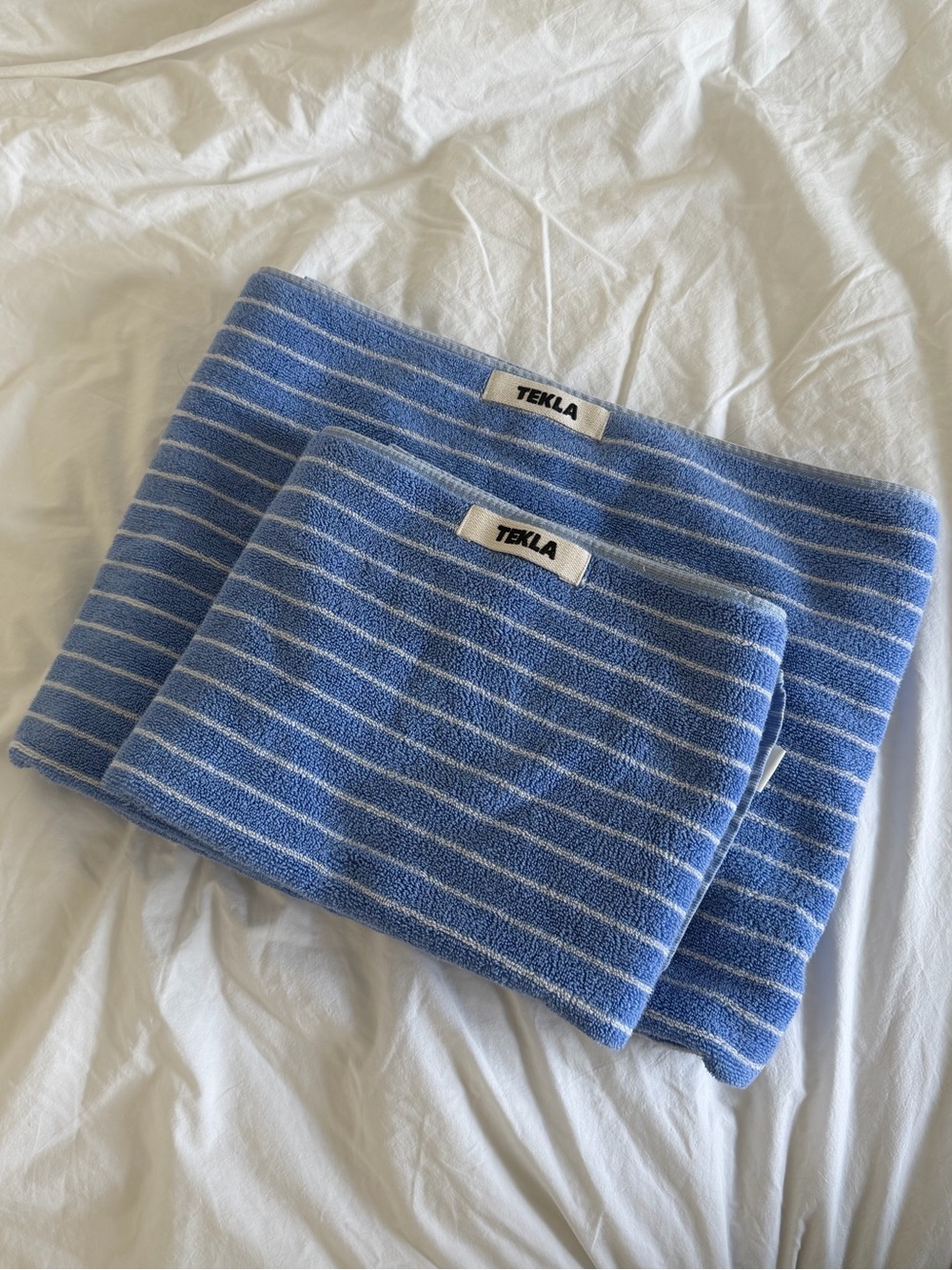 TEKLA Blue Striped Towel Set